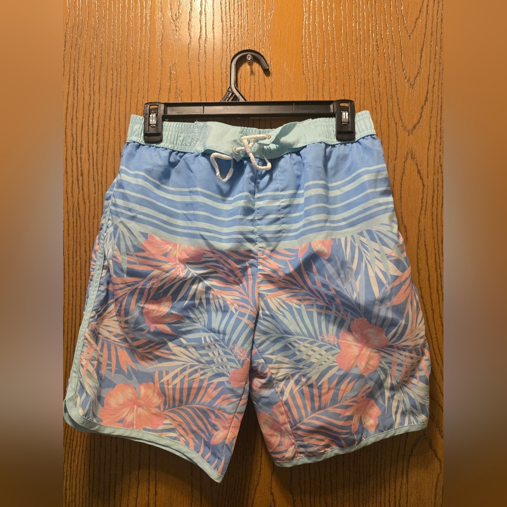 Tommy Bahama Tropical Blue and Pink Youth XL Size 14 Boy Swim Shorts